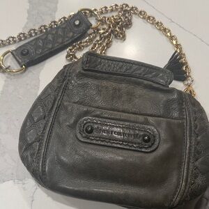 Juicy Couture Grey Leather Quilted Chain Crossbody Bag